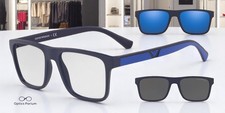 EMPORIO ARMANI EA4115 57591W Matte Dark Blue Clear 54 mm Men's Sunglasses picture