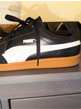 PUMA Men's Low Top Lace-Up Sneakers Black/White Gum Rubber Sole 400667-01 8.5 picture