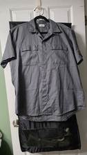 Vintage 60s 70s Koratron Short Sleeve Work Shirt Gray 2XL 26x32 Permanent Press picture