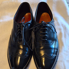 Allen Edmonds Strand Black Leather Wingtip Brogue Oxford Dress Shoes 9.5 D picture