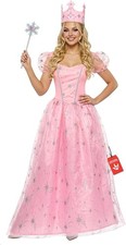 Women`s Glinda Costume Adult Pink Wicked Good Witch Dress S - XXL Halloween picture
