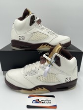 Size 10W/8.5M - WMNS Nike Air Jordan 5 Golden Ticket Sail Earth (DD9336-200) NEW picture