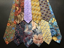 Vintage EUC Tie Lot Of 10 All Floral Pattern Ties Burberry Zegna Silk Poly picture