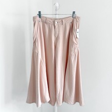NEW Pilcro Anthropologie Cropped Culotte Pants Size 28 Pink Wide Leg Indie Boho picture