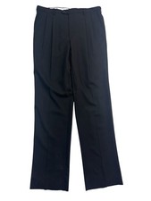 NEW Paul Fredrick 38 Unhemmed Black Dress Pants Trousers Wool All Season Pleated picture