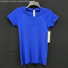 NWT Wmns LULULEMON Blue Swiftly Tech Short Sleeve Athletic Stretch Shirt 6 picture