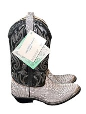 Rare 1980s NWT Dead Stock NOS Double H Western Boots Men’s 9D Grey Snakeskin picture