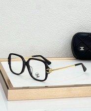 CHANEL CH3516 Black Square Optical Glasses Clear Lenses Gold CC Logo 53-17-140 picture