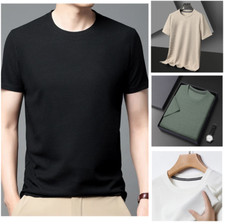 T-shirt Men's Short Sleeve Shirt Cotton Mens Plain Club Crew Neck Tee *20% OFF* picture