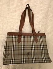 Vintage Burberry Haymarket Equestrian Knight Zip Top Shoulder Strap picture