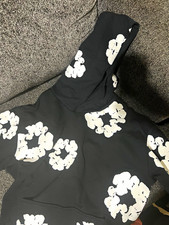 Denim Tears Black Pullover Hoodie White Graphic Print, Men's Regular Size M picture