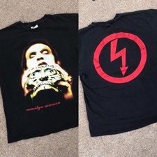 1997 Marilyn Manson Antichrist Superstar Rock Band 2 Side Black T shirt KH15301 picture