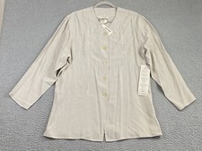 VTG MAX STUDIO COLLECTION Womens Pinstripe Blazer Jacket Large Button Front NWT picture