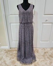 Anthropolgie x BHLDN Blaise Dress Hydrangea Beaded Maxi Sleeveless Size US 12 picture