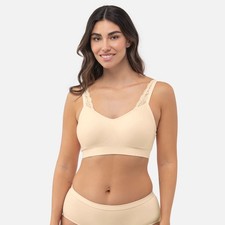 Underoutfit Adjustable Comfort Bra w/ Lace Straps-445 Sand , Size S picture