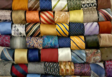 Lot 35 Pc All Silk Mens Neckties Multicolor Quilting Craft Holiday Art Lots picture
