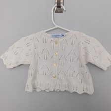 Vintage Baby French Clayeux 3 Month White Sweater Layering Piece Top picture