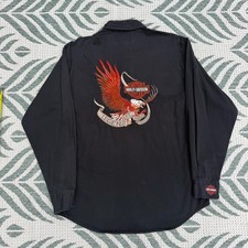 Vintage Harley Davidson Screaming Eagle Embroidered Shirt/Logo Metal Buttons  XL picture