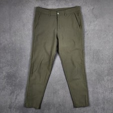 Lululemon Commission Pant Slim Mens 32 Olive Green Warpstreme Flat Front Chino picture