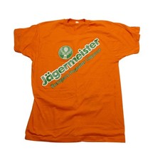 Vintage Jagermeister Shirt Mens XL Orange Europe's Popular Liqueur Promo 80s picture