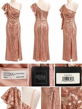 Ieena for Mac Duggal Copper Sequin One-Shoulder Midi Dress – Size 2 – NWT picture