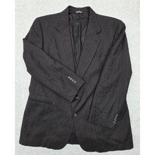Vintage Traditional Briar Apparel 100% Wool Blazer Mens 44 Gray Pinstripe USA picture