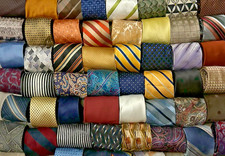 Lot 55 Pc Mens Neckties Multicolor Mix Blend Stripe Geometric Craft Quilt Ties picture