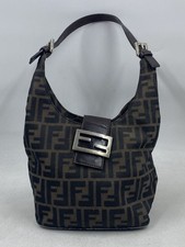 Vintage Fendi Brown Zucca Canvas Chef Hobo Shoulder Bag Silver Hardware picture