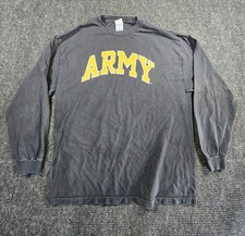 Alstyle Apparel T Shirt Mens XL Black Army Graphic Print Logo Cotton Long Sleeve picture