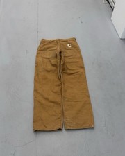 Vintage 1970s Carhartt Tan Canvas Quilted Lined Straight Pants Talon Zip 31x31 picture