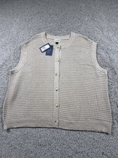 NWT Universal Thread Womens 2X Beige Sleeveless Sweater Vest Cotton picture