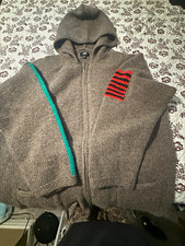 Stussy x Denim Tears Gray Full Zip Hooded Wool Knit Hoodie Graphic Men's L picture