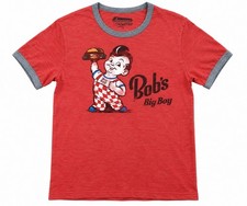 Bob’s Big Boy Mens Medium Red Ringer T Shirt Retro Restaurant Graphic Tee picture