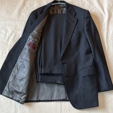 Vintage Chaps Ralph Lauren Mens 42 Gray Virgin Wool 2 Piece Cuffed Pleaded Suit picture