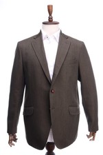 HACKETT LONDON Men's Olive Green Wool Blazer Jacket Size: IT54 Authentic Designe picture