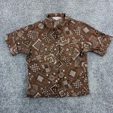 Vintage 60s/70s Loop Collar Camp Shirt Size 32 Avril Rayon Bandana Patchwork picture