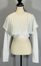 Free People Double Layer Women's Size M White Crop Top NWT picture