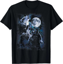 Wolf Howling At The Moon T-Shirt Wildlife Wolves, T-shirt Unisex 2026 picture