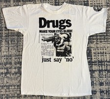 Vintage 90s Don Rock Terror Worldwide Drugs Just Say No T Shirt Sz L Punk Rock picture