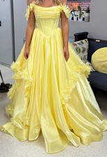 ALYCE Paris Yellow Satin Off Shoulder Corset Ballgown Prom Dress Women 02 picture
