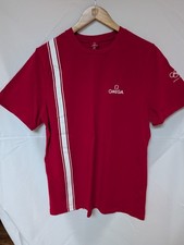OMEGA Official Timekeeper Olympic Crew T-Shirt Men's XL Red NEW Rare picture