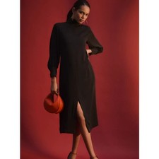 Anthropologie Maeve Long Sleeve Mock-Neck Midi Dress Size Small NEW w/ Pockets picture