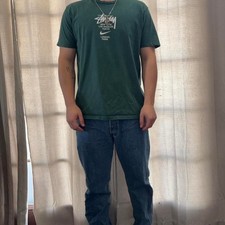 Stussy Men's Green and Blue T-shirt picture