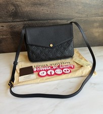 Authentic Louis Vuitton Twice Twinset Black Noir Empreinte Leather Crossbody Bag picture