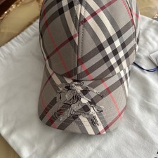 NWT $440 Classic Burberry EKD Baseball Cap Seasonal Grey Italy W/ Dust Bag picture
