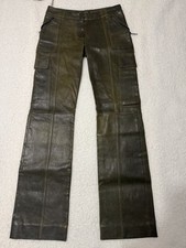 NWT Burberry London “Harworth RE” Olive Leather Cargo Pants–US 6 - retail $1860 picture