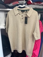Ted Baker men's herringbone placement stitch polo, size M/L, brand new with tags picture