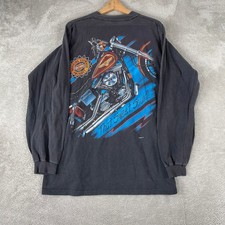 Vintage Harley-Davidson Shirt Mens Large Black 1996 That Sweet Sound Long Sleeve picture