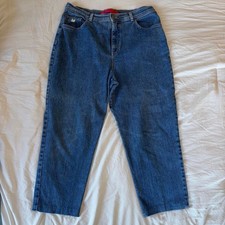 Vintage 90s Gloria Vanderbilt Red Label Swan Logo Jeans Blue Size 14 Medium picture
