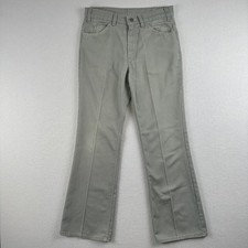 Levi's Sta-Prest Pants Mens 31x31 Grey Vintage 70s Bedford Cord Straight Flare picture